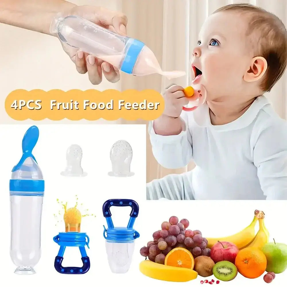 Squeezing Feeding Bottle Cup SiliconeSq - Paws For Baby