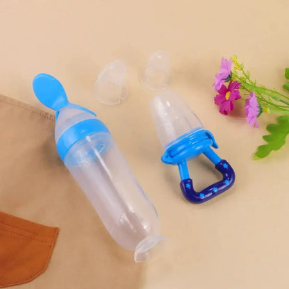 Squeezing Feeding Bottle Cup SiliconeSq - Paws For Baby