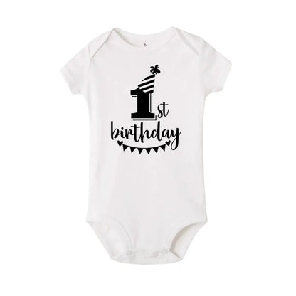 My 1st Birthday Baby Romper - Short Sleeve Party Outfit - Paws For Baby