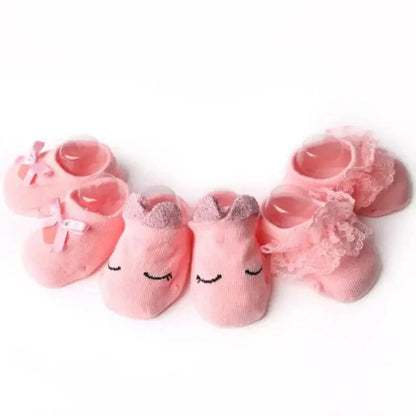 &quot;Lace Flower Baby Socks - Anti - Slip, Cute Bow Design&quot; - Paws For Baby