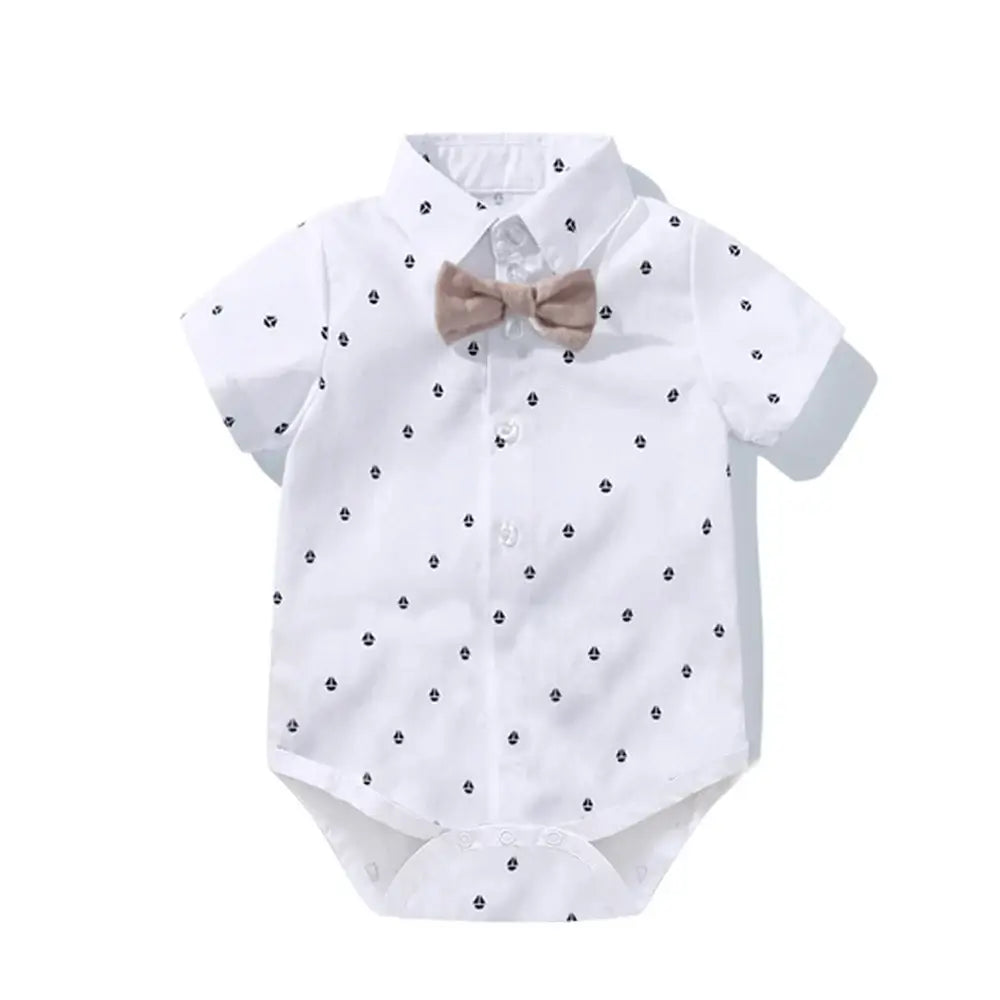 Baby boy jumpsuit with bow and hat, perfect for events