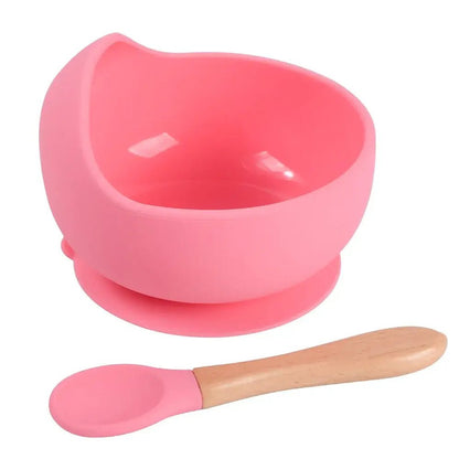 2 - Piece Silicone Baby Feeding Bowl Set - Suction Bowl &amp; Spoon - Paws For Baby