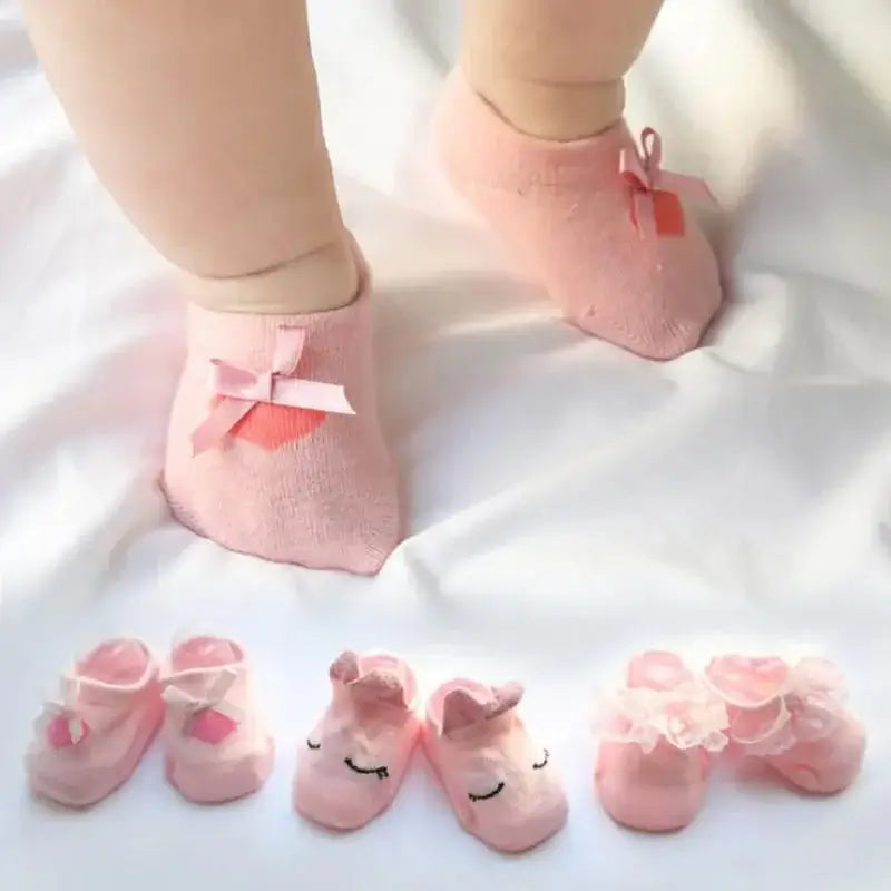 &quot;Lace Flower Baby Socks - Anti - Slip, Cute Bow Design&quot; - Paws For Baby