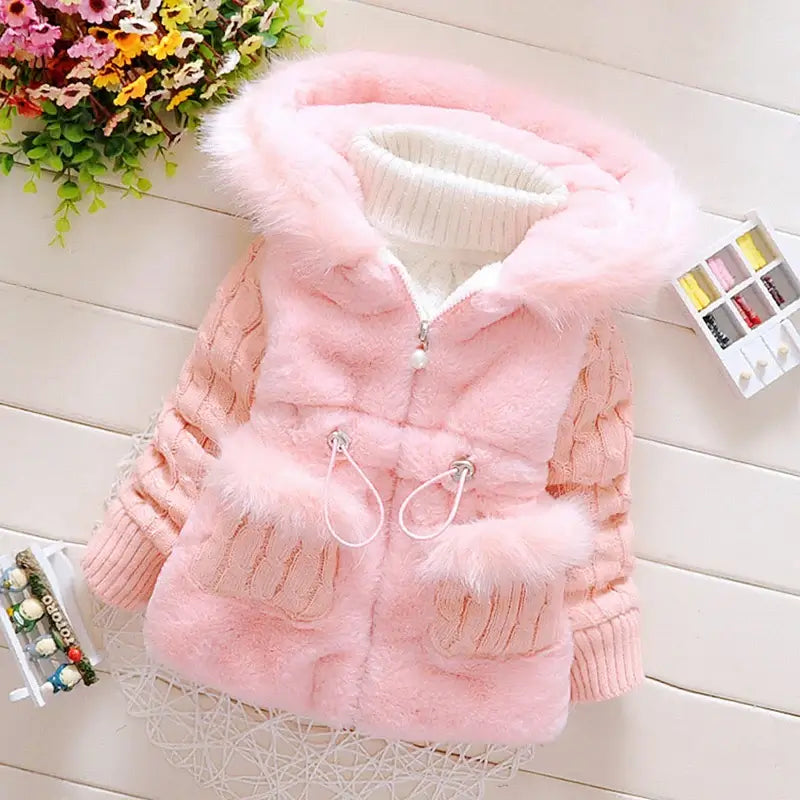 Warm Hooded Winter Jacket for Toddler Girls 1-4 Yrs