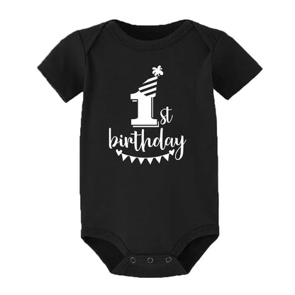 My 1st Birthday Baby Romper - Short Sleeve Party Outfit - Paws For Baby