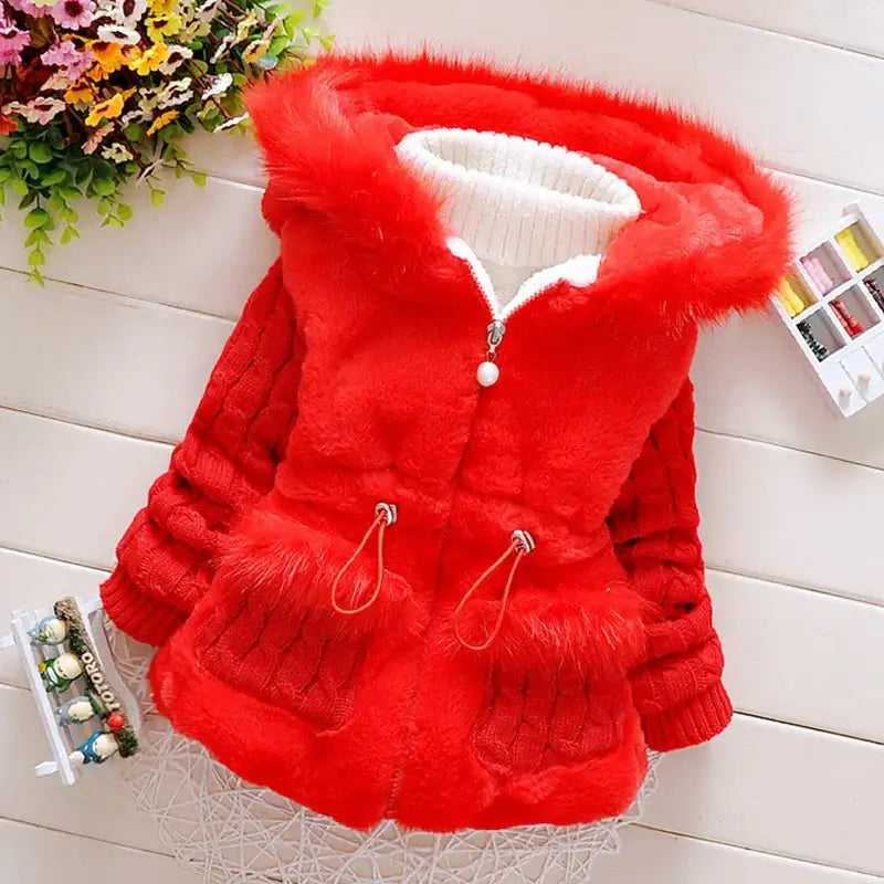 Warm Hooded Winter Jacket for Toddler Girls 1-4 Yrs