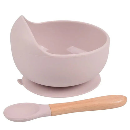 2 - Piece Silicone Baby Feeding Bowl Set - Suction Bowl &amp; Spoon - Paws For Baby