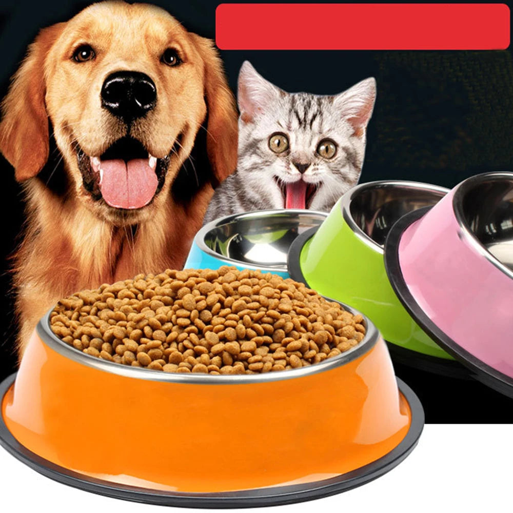 Non-Slip Pet Bowl 🐾 Stainless Steel for Food &amp; Water