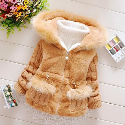 Warm Hooded Winter Jacket for Toddler Girls 1-4 Yrs