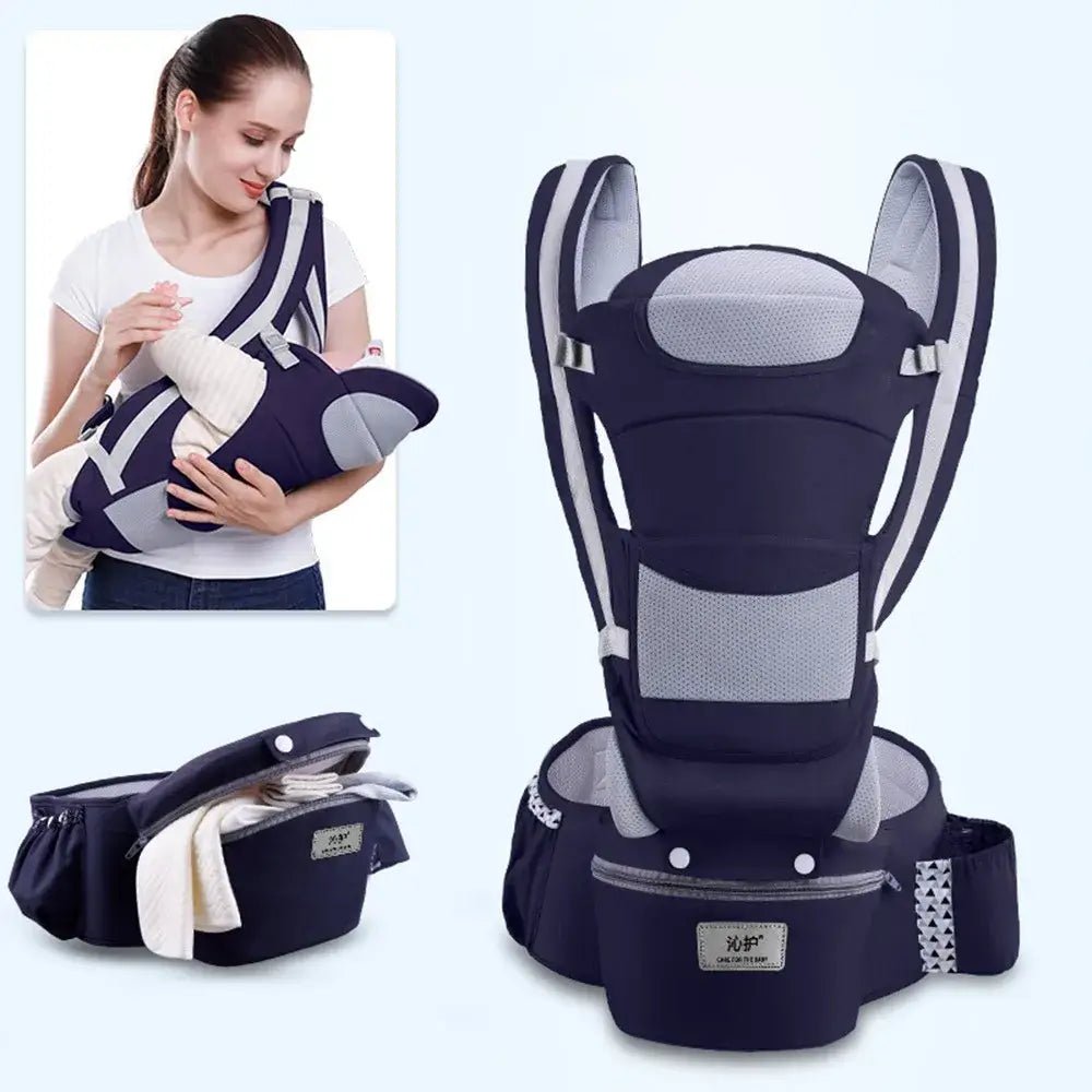 Ergonomic Newborn Baby Carrier Backpack | Infant Hipseat Kangaroo Sling for Travel - Paws For Baby