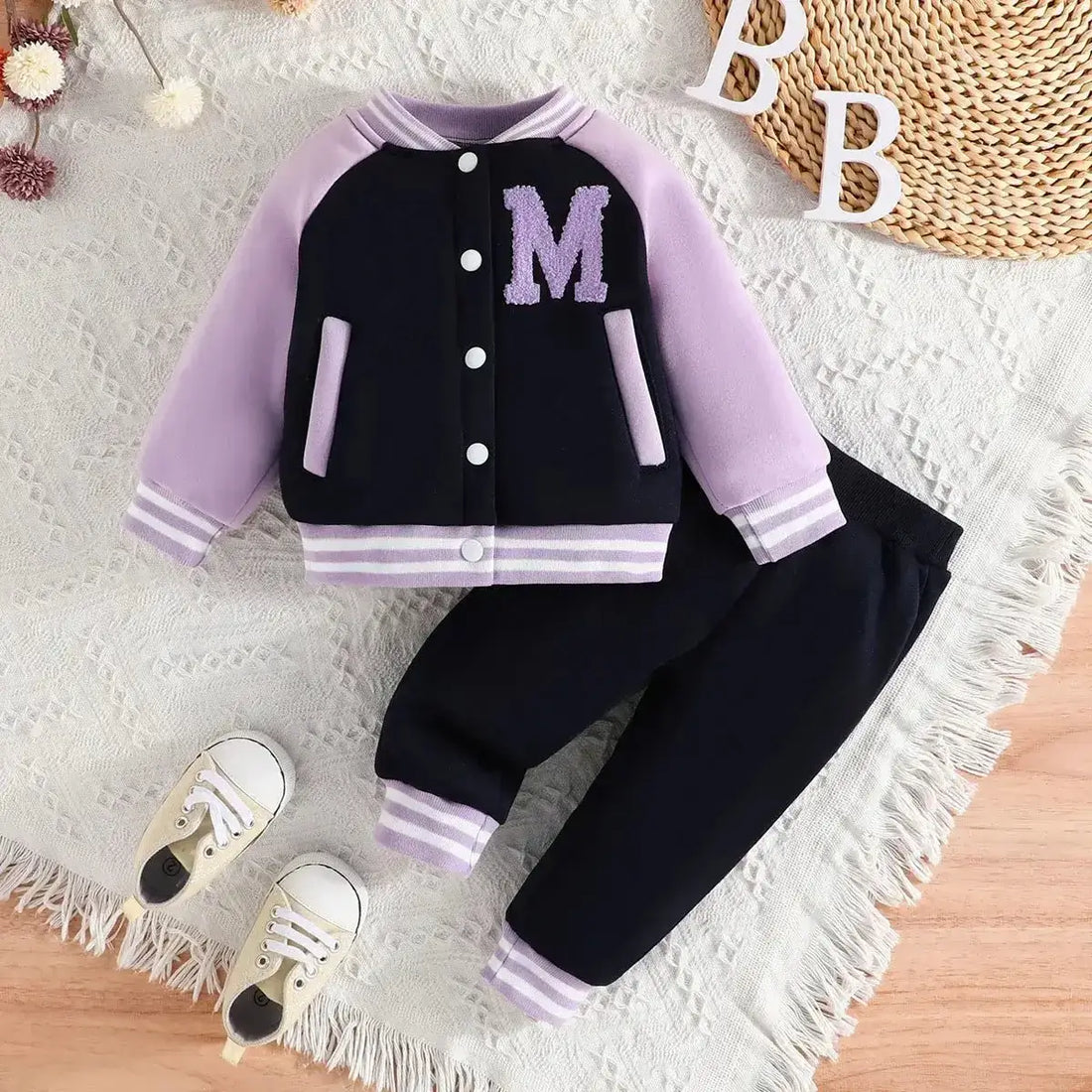 Pink Baseball Clothing Set | Baby Girl Outfit with Jacket &amp; Pants (6 Months - 3 Years) - Paws For Baby