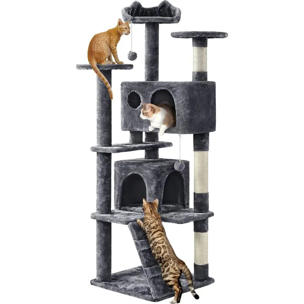 40&quot; Cactus Cat Tree with Hammocks &amp; Scratch Posts