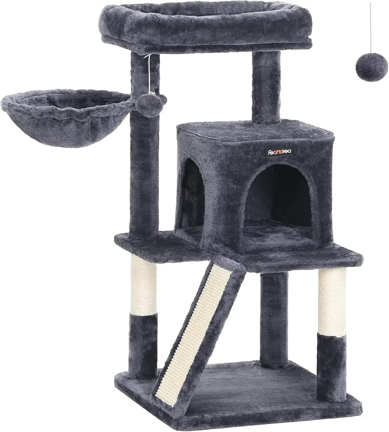 Small Cat Tree Tower - Wide Perch, Multi - Level Condo for Large Indoor Cats - Paws For Baby