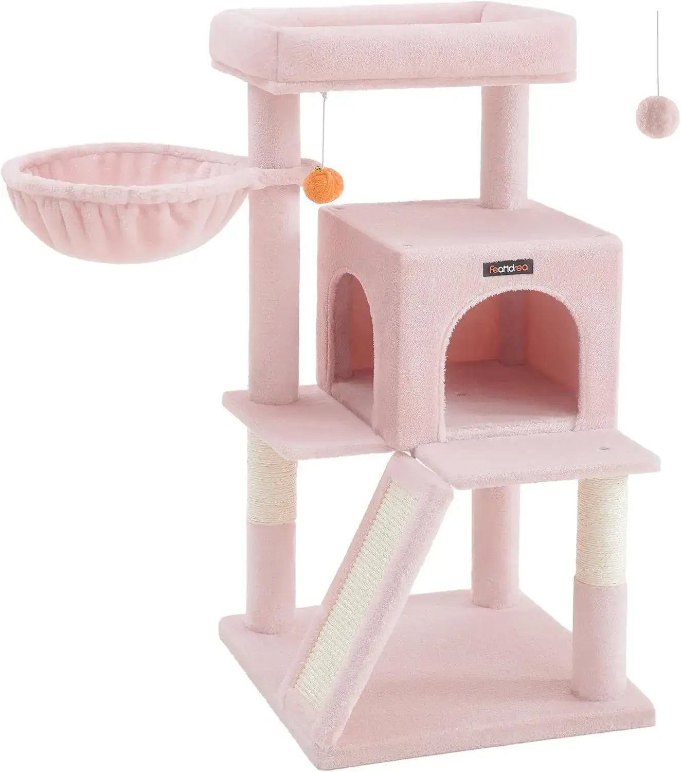 Small Cat Tree Tower - Wide Perch, Multi - Level Condo for Large Indoor Cats - Paws For Baby