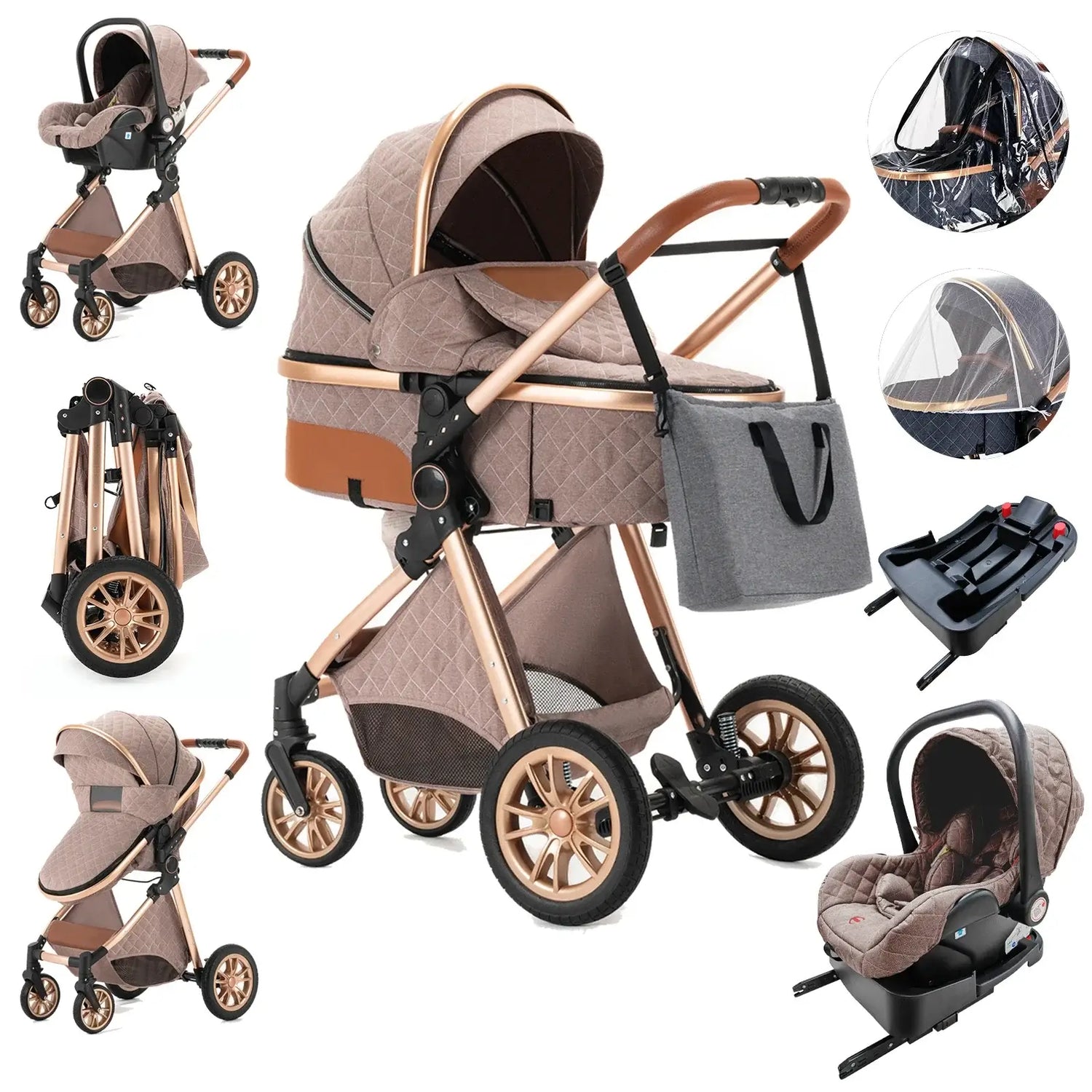 Luxury Baby Stroller 3 in 1 - Paws For Baby