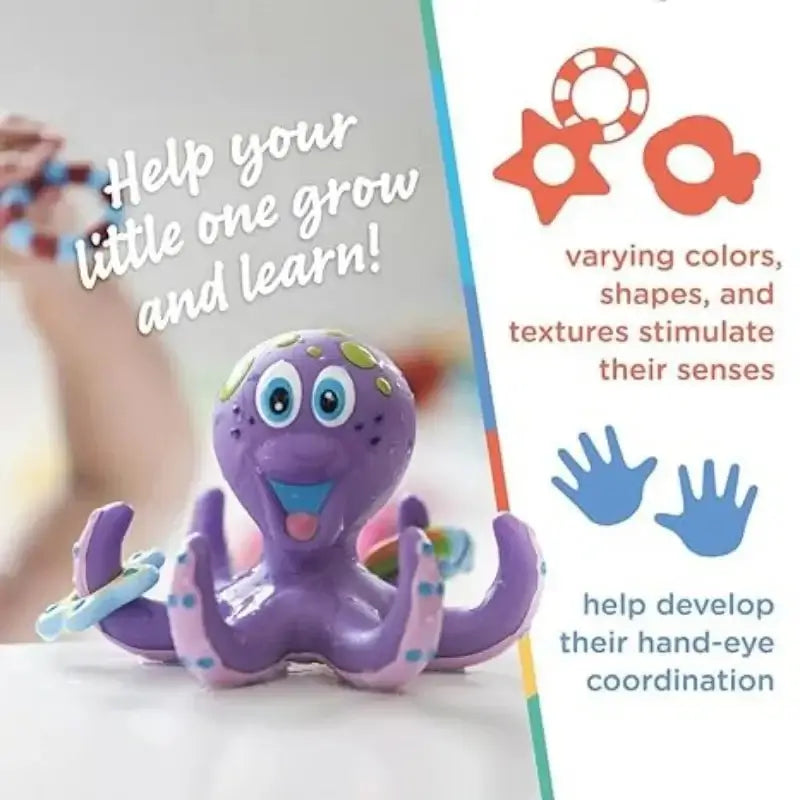 &quot;Floating Purple Octopus Bath Toy with Hoopla Rings&quot; - Paws For Baby