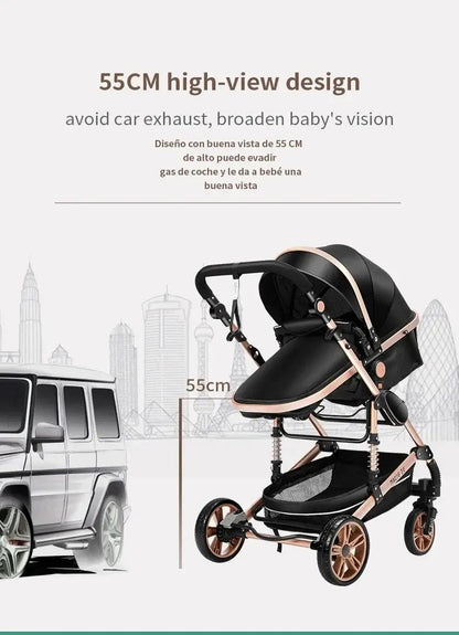 3 - in - 1 baby stroller: lightweight with safety seat and car basets For Child With Car Base - Paws For Baby