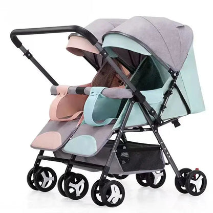 &quot;Lightweight Foldable Twin Stroller - Sit &amp; Lying Option&quot; - Paws For Baby