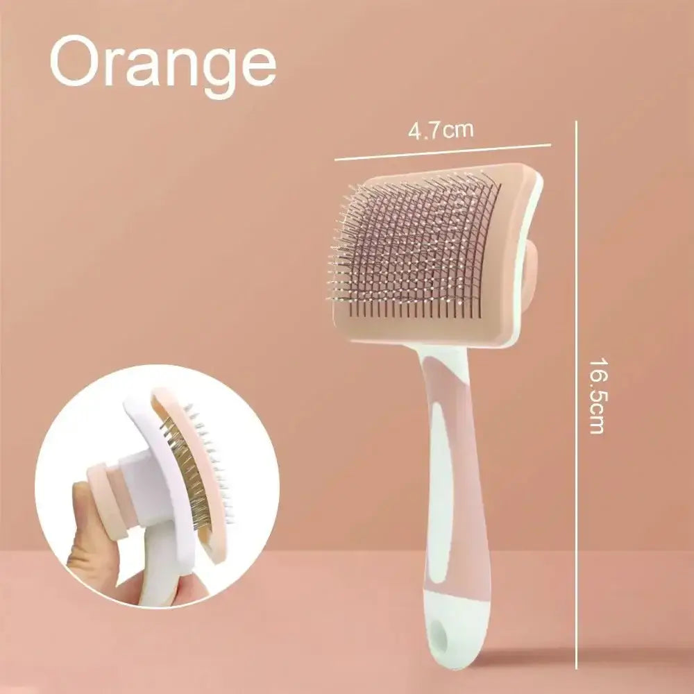 &quot;Self - Cleaning Pet Brush – Stainless Steel Hair Removal Comb for Dogs &amp; Cats&quot; - Paws For Baby