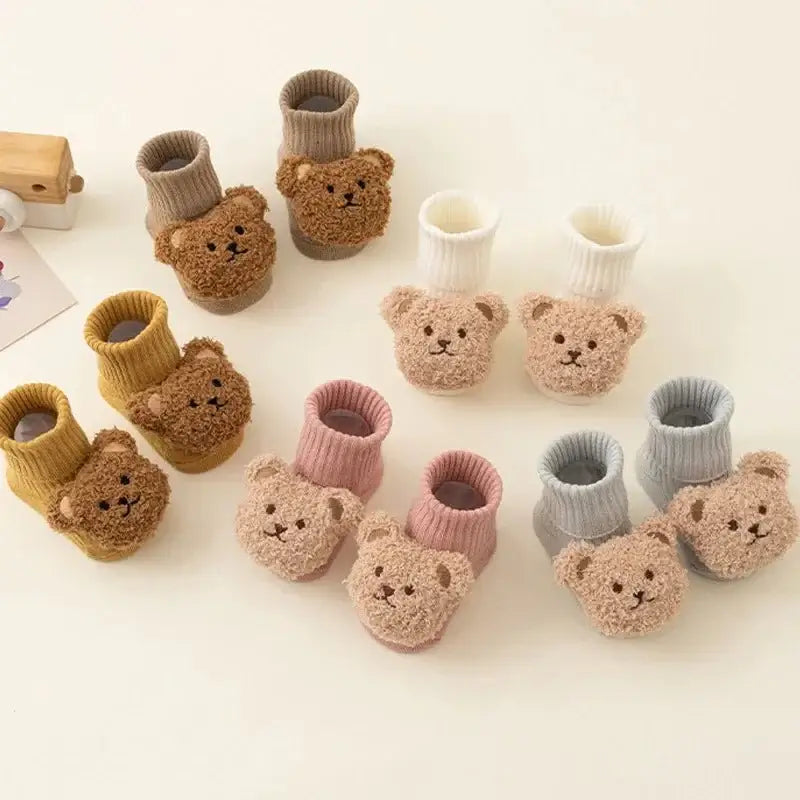 &quot;Cartoon Bear Baby Socks - Winter Warm &amp; Anti - Slip&quot; - Paws For Baby