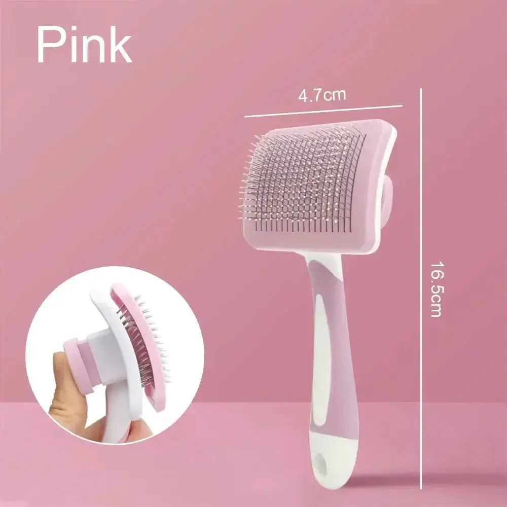 &quot;Self - Cleaning Pet Brush – Stainless Steel Hair Removal Comb for Dogs &amp; Cats&quot; - Paws For Baby