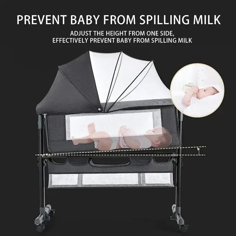 Portable Nursery Bed with Mosquito Net | Adjustable Travel Crib for Newborns - Paws For Baby