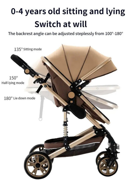 3 - in - 1 baby stroller: lightweight with safety seat and car basets For Child With Car Base - Paws For Baby