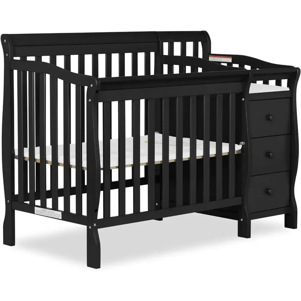 Jayden 4-in-1 convertible mini crib with changing table