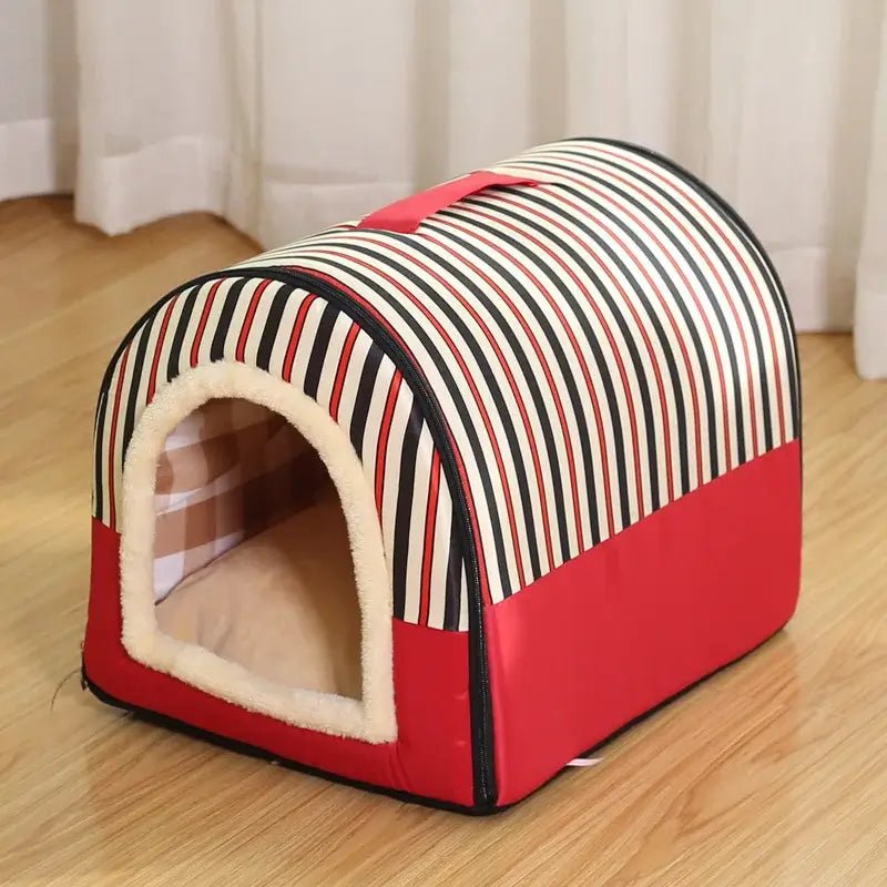 Folding Plush Dog House - Paws For Baby