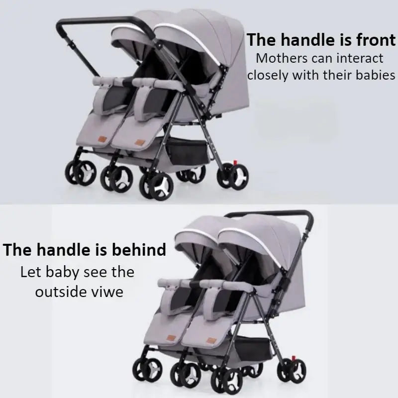 &quot;Lightweight Foldable Twin Stroller - Sit &amp; Lying Option&quot; - Paws For Baby