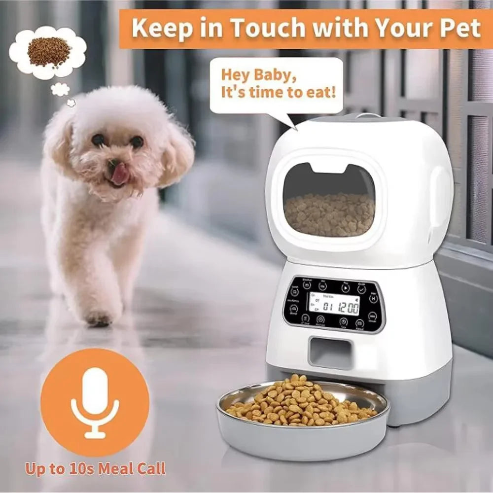 Smart Auto Pet Feeder 🐾 3.5L Stainless Steel Bowl