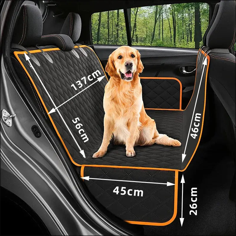 Heavy-Duty Dog Hammock Car Seat Cover - Black