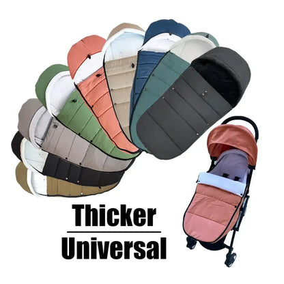 Universal footmuff for baby strollers.