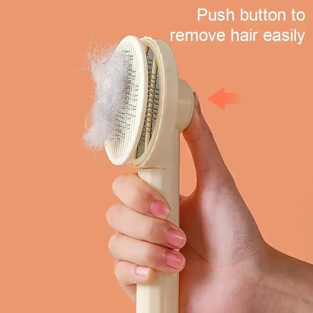 &quot;Self - Cleaning Pet Brush – Stainless Steel Hair Removal Comb for Dogs &amp; Cats&quot; - Paws For Baby