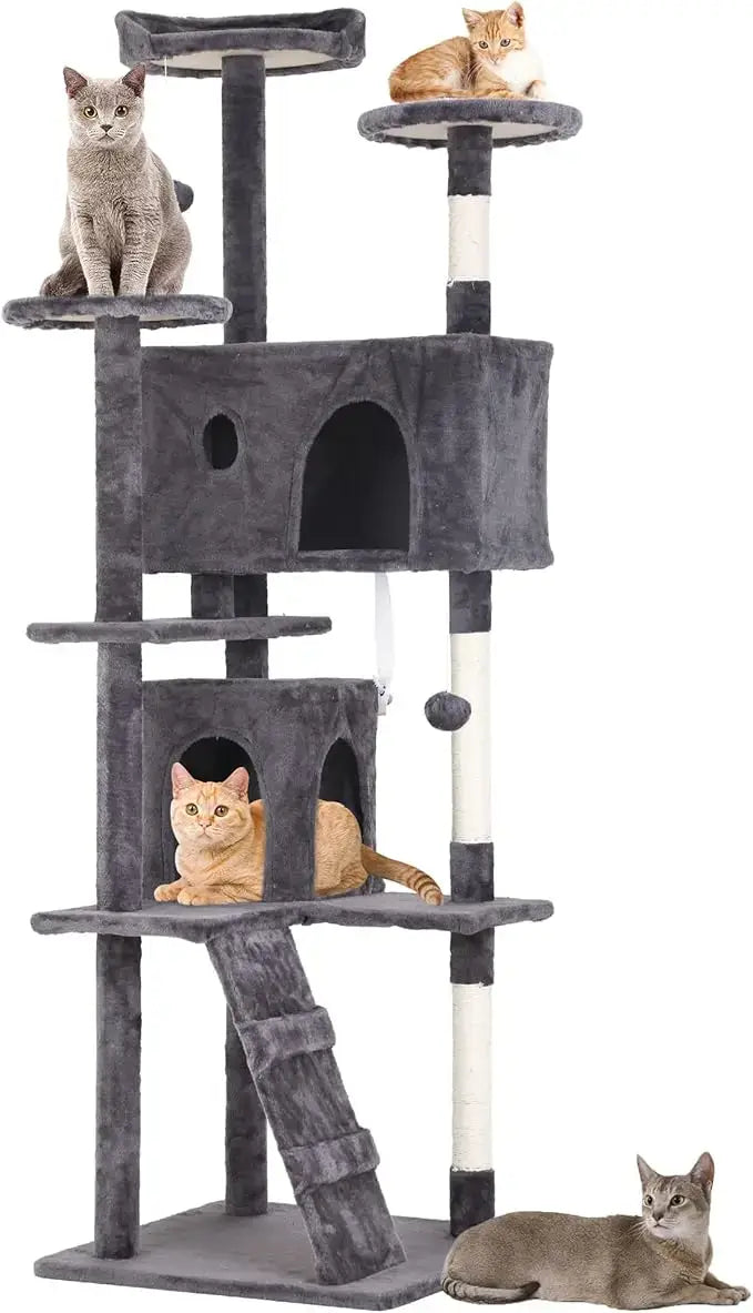 70&quot; Multi-Level Cat Tree Tower with Scratching Posts