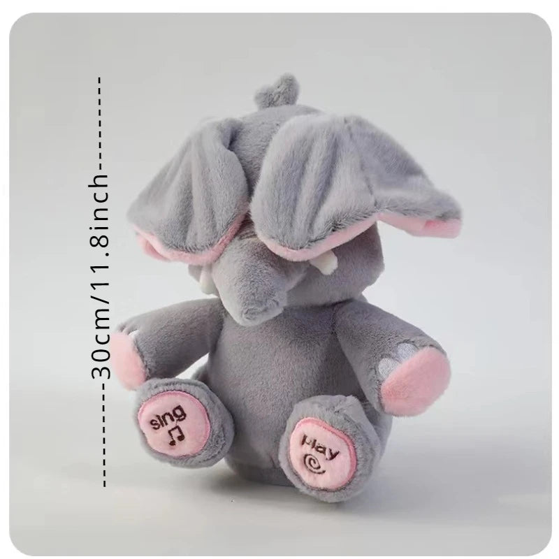 Electric Plush Elephant Toy with Moving Ears