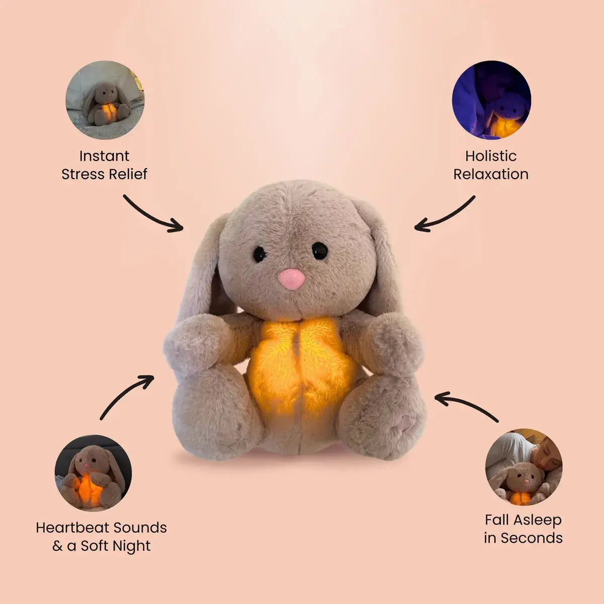 Breathing Bunny Plush - Soothing Music Comfort Toy - Paws For Baby