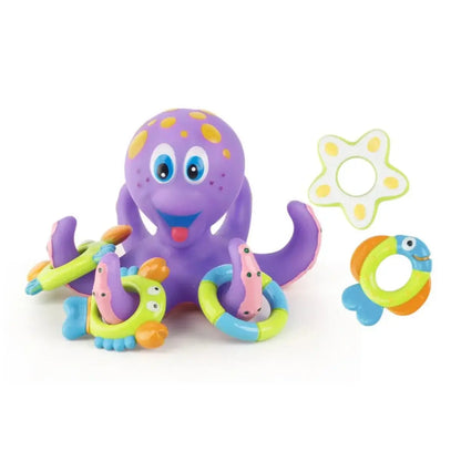 &quot;Floating Purple Octopus Bath Toy with Hoopla Rings&quot; - Paws For Baby