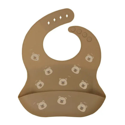 Waterproof Silicone Baby Bib - Adjustable &amp; Easy to Clean - Paws For Baby