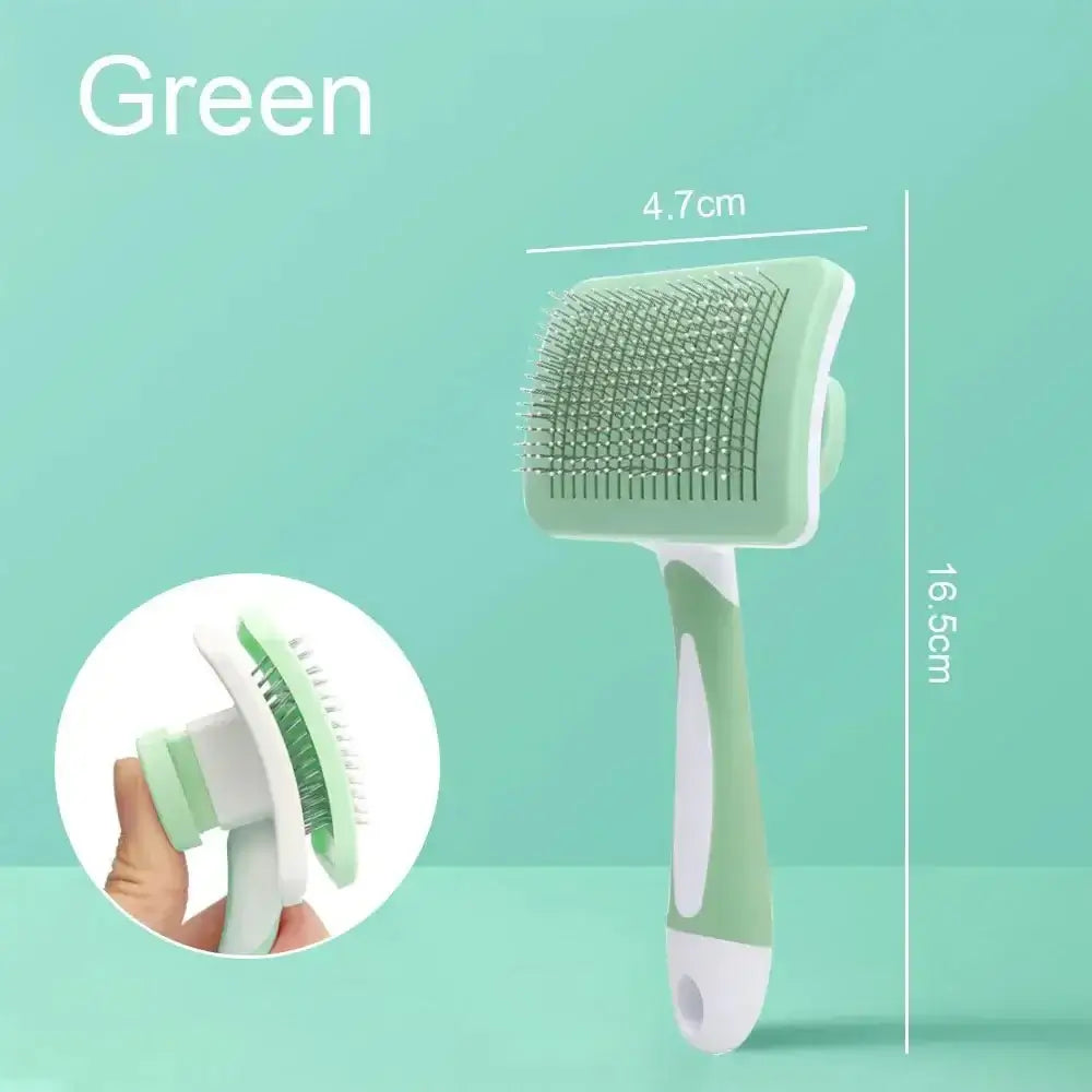 &quot;Self - Cleaning Pet Brush – Stainless Steel Hair Removal Comb for Dogs &amp; Cats&quot; - Paws For Baby