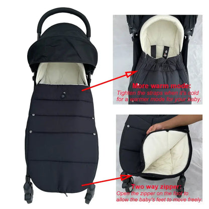 Universal footmuff for baby strollers.