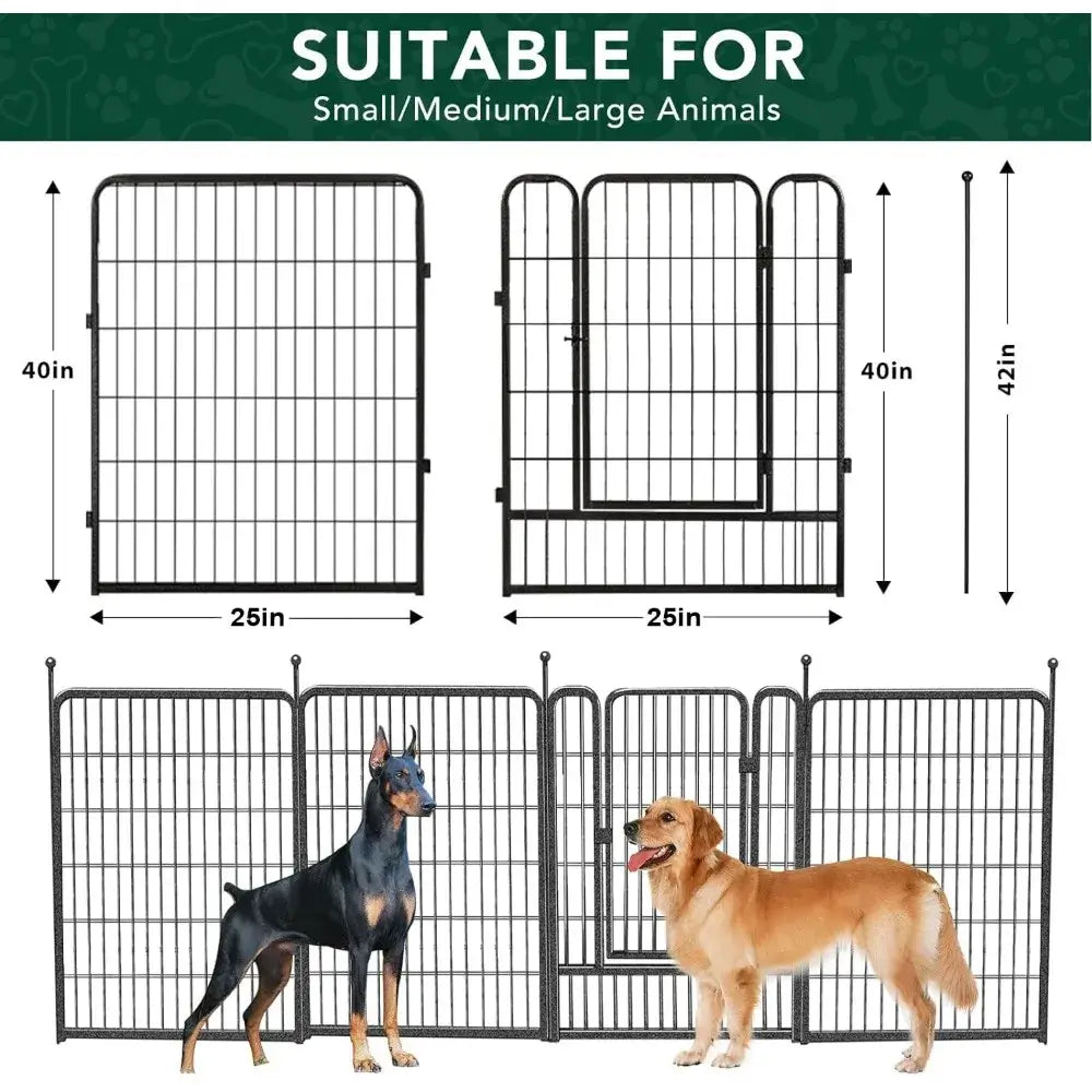 Metal Folding Dog Playpen with Gates