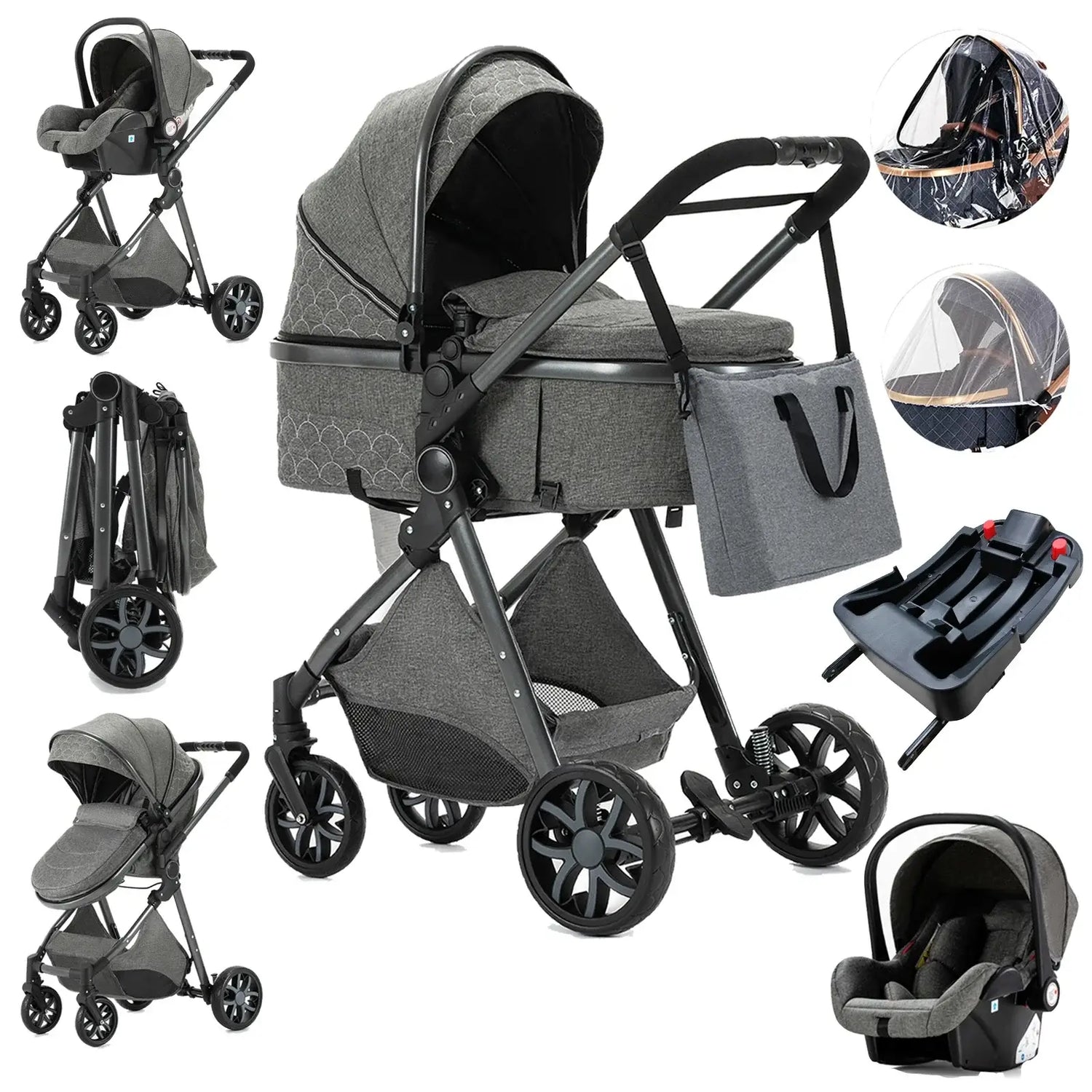 Luxury Baby Stroller 3 in 1 - Paws For Baby