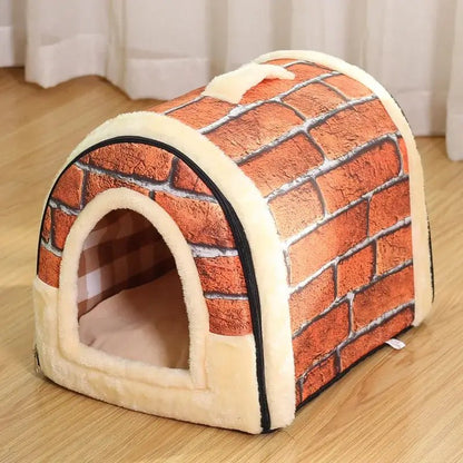 Folding Plush Dog House - Paws For Baby