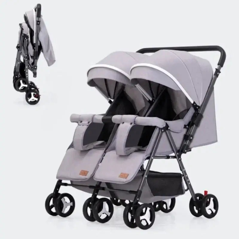 &quot;Lightweight Foldable Twin Stroller - Sit &amp; Lying Option&quot; - Paws For Baby