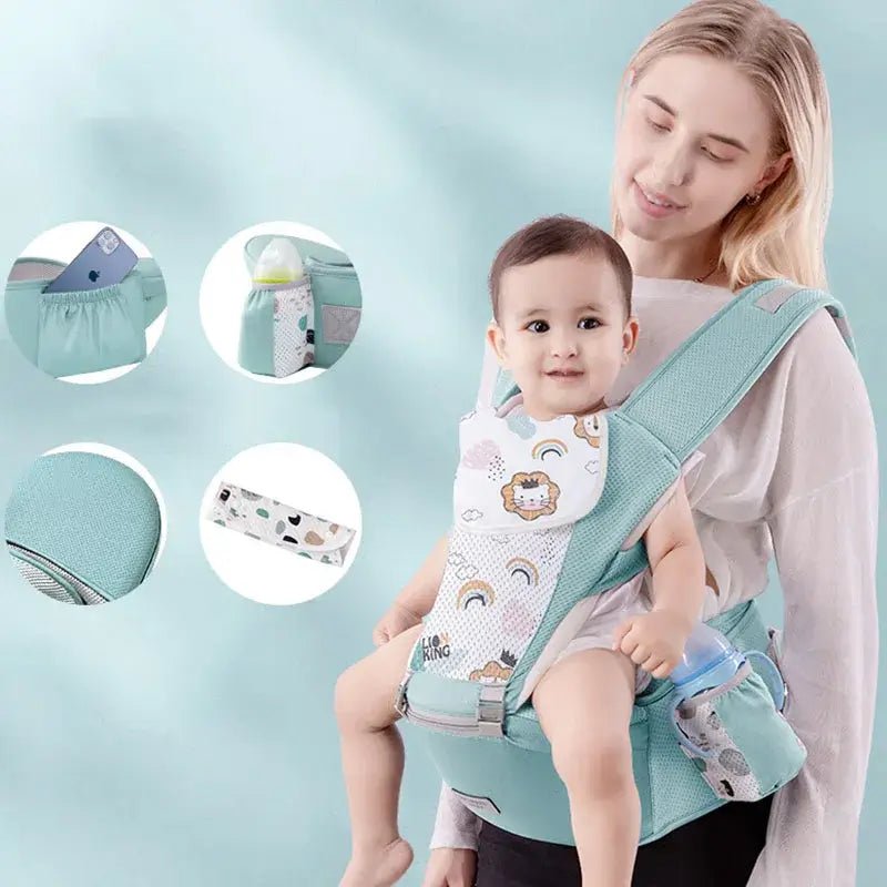 Ergonomic Newborn Baby Carrier Backpack | Infant Hipseat Kangaroo Sling for Travel - Paws For Baby