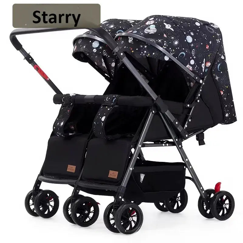 &quot;Lightweight Foldable Twin Stroller - Sit &amp; Lying Option&quot; - Paws For Baby