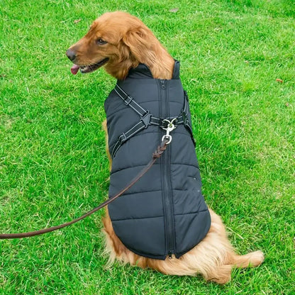 Waterproof Warm Dog Jacket with Harness for All Dogs