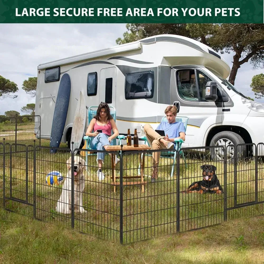 Metal Folding Dog Playpen with Gates