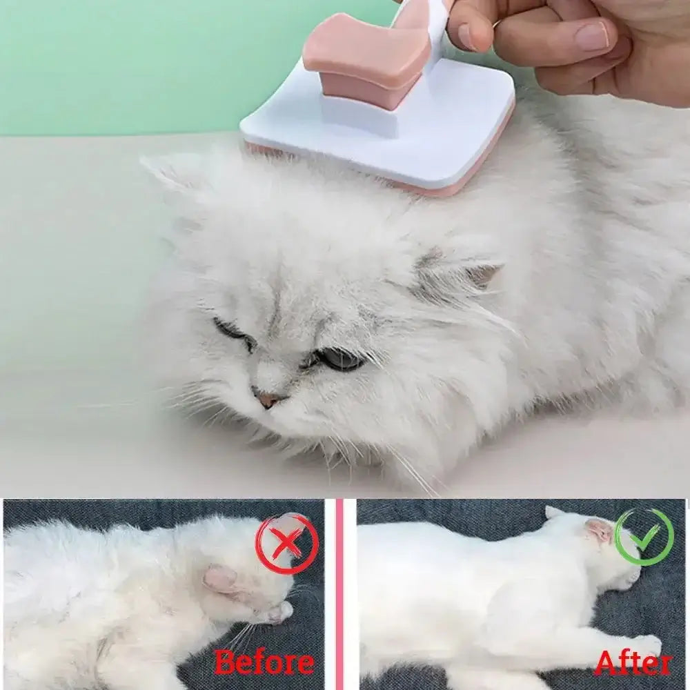 &quot;Self - Cleaning Pet Brush – Stainless Steel Hair Removal Comb for Dogs &amp; Cats&quot; - Paws For Baby